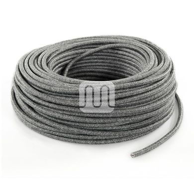 Cable eléctrico cubierto con tela redonda flexible H03VV-F 2x0,75 D.6.8mm gris TO402