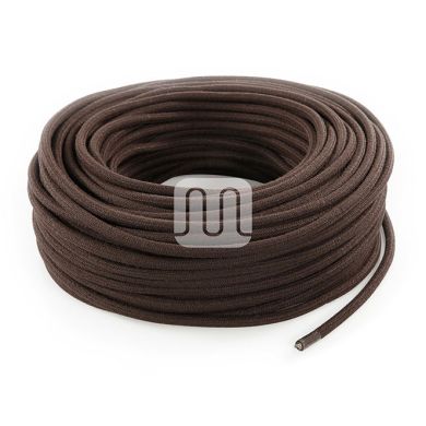 Cable eléctrico cubierto con tela redonda flexible H03VV-F 2x0,75 D.6.8mm marrón TO412