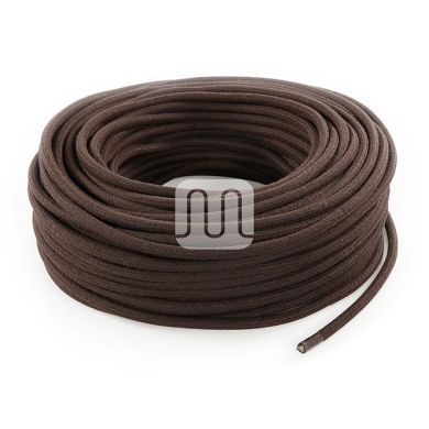 Flexible round fabric covered electrical cable H03VV-F 2x0,75 D.6.8mm brown TO412