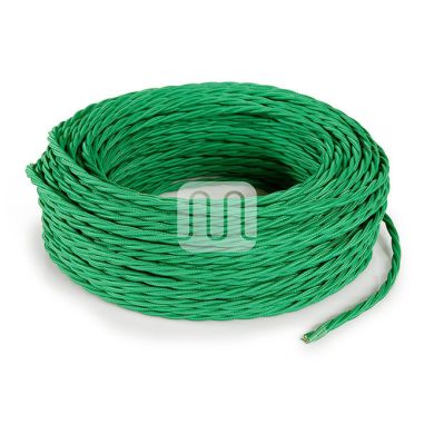 Twisted fabric covered electrical cable H05V2-K FRRTX 2x0,75 D.5.8mm green TR2