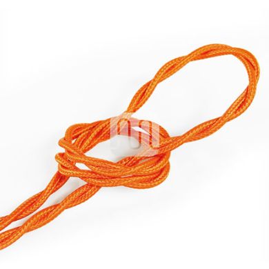 Twisted fabric covered electrical cable H05V2-K FRRTX 2x0,75 D.5.8mm orange TR5