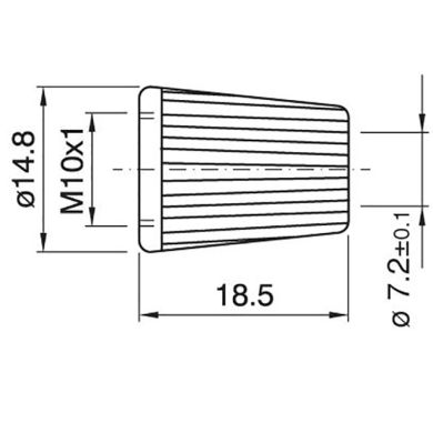 Tapon presacable para cables SC15 e SC20, en resina termoplástica negra