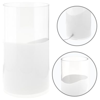 Candeeiro de mesa HERNER 1xE14 Alt.35xD.18cm Vidro Branco/Transparente
