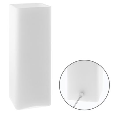 Candeeiro de mesa HERNER 1xE14 C.10,5xL.10,5xAlt.30,5cm Vidro Branco