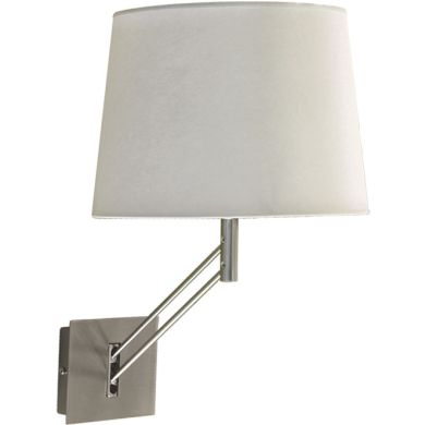 Wall Lamp AGNES 1xE27 L.30xW.41,5xH.Reg.cm White/Satin Nickel