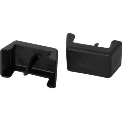 Cobertura preta para caixa de ligação de plástico com 2 vias 2,7x1,6x1,3cm