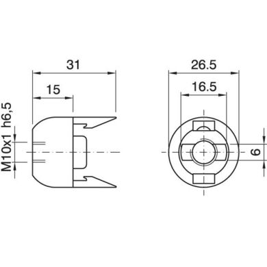 Black dome for E14 2-pc lampholder w/threaded entry M10, ret. and stem lock. screw, thermopl. resin