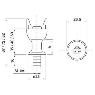 Capuchón blanco termoplastico p/ portal. E14 de 2 piezas roscado sin blocacable alt.20mm