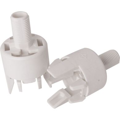 White dome for E14 2-pc lamph. w/thread.stem, stop, built-in cord-grip, anti-rot. dev., thermopl.res