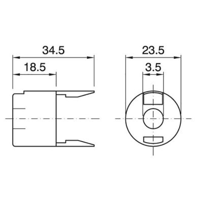 Capa branca de encaixe p/suporte E14 vela de 2-pc com patilha metálica SQ.., em resina termoplástica