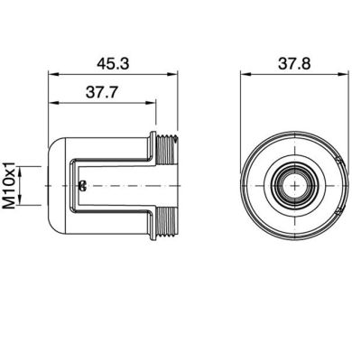 Capa preta p/suporte E27 3-pc porca met. M10, paraf. anti-rot., c/Terra p/interrup., resina termopl.