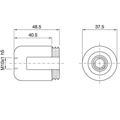 Capa branca p/suporte E27 3-pc c/porca metálica M10 e paraf. anti-rotac p/interruptor, em baquelite