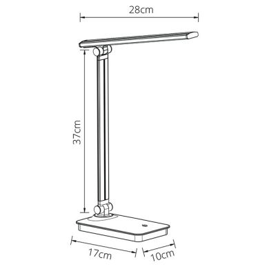 Candeeiro de mesa ARCHITECT 5W LED 6500K intensidade regulável com porta USB em preto