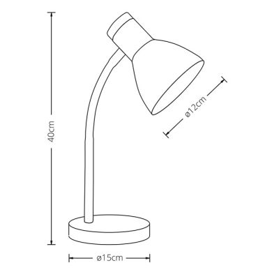 Table Lamp ARGOS 1xE27 H.42xD.12cm Black/Wood