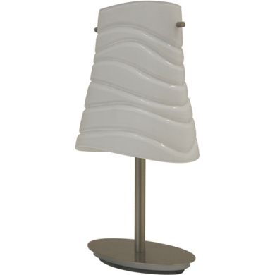 Table Lamp ILDA 1xE14 L.24xW.14xH.39cm Metal+Glass White/Satin Nickel