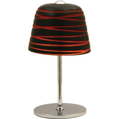 Table Lamp LURDES 1xE27 H.33xD.19cm Red/Black/Chrome