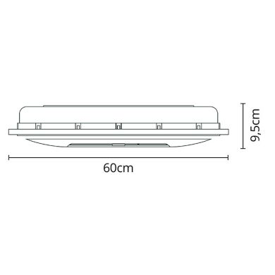 Recessed ceiling fan AC PANEL white, 6 blades, 66W LED 3000-6000K, 59,8x59,8cm