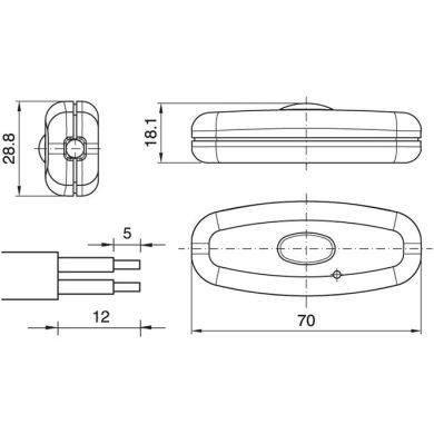 Regulador de mão com botão de pressão 10-150W 230Vac, em transparente