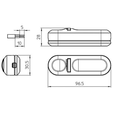 Regulador de mano con interruptor pulsante 4-25W LED Ret | 4-150W INC | 11-25W CFL, en negro