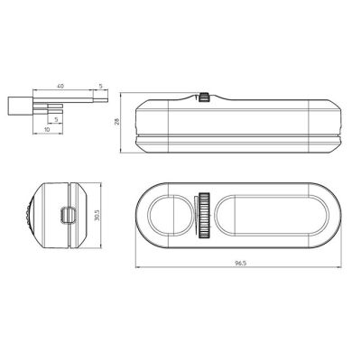 Regulador de mano con pulsador giratorio y toma tierra 20 -160W 230Vac, en negro