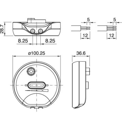 Regulador pé com botão deslizante e on/off 4-25W LED Ret | 4-250W INC | 11-25W CFL, transparente