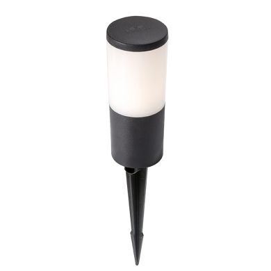 Foco com espigão AMELIA 1xE27 8,5W botão CCT (3cores) IP55 Alt.43xD.10cm resina preta