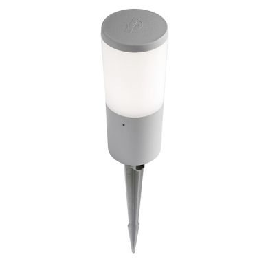 Foco com espigão AMELIA 1xE27 8,5W botão CCT (3cores) IP55 Alt.43xD.10cm resina cinza