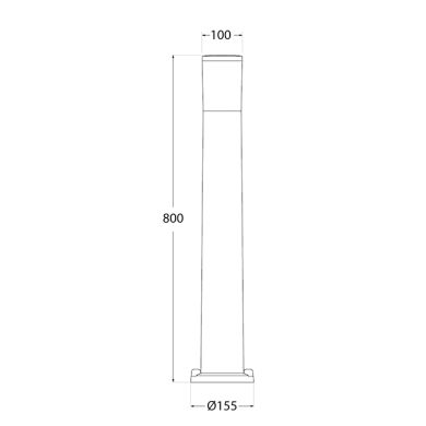 Pillar AMELIA 1xE27 8,5W CCT (3colors) switch IP55 H.80xD.10cm black resin