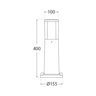 Pillar CARLO DECO 1xGU10 4,8W CCT (2colors) switch IP55 H.40xD.10cm grey resin