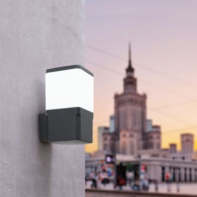 Wall Lamp VIRGILIO 1xE27 11W CCT (3colors) switch IP55 L.13,1xW.15,5xH.25cm black resin