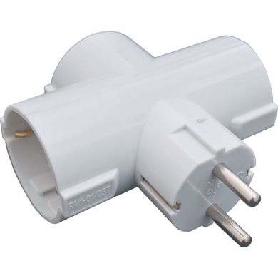 Adaptador de tomadas com 3 tomadas schuko branco