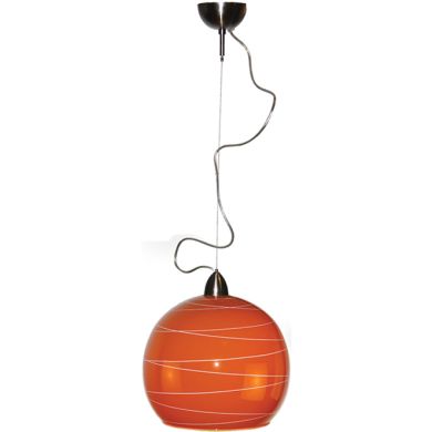 Pendant Light BADAJOZ 1xE27 H.Reg.xD.30cm Orange/Satin Nickel