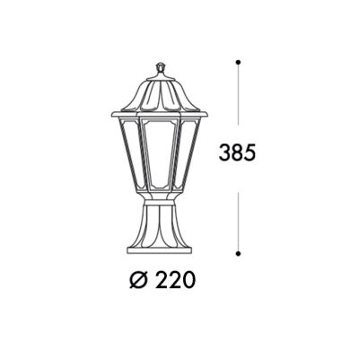 Farola ANNA 1xE27 IP55 Al.38,5xD.22cm resina verde
