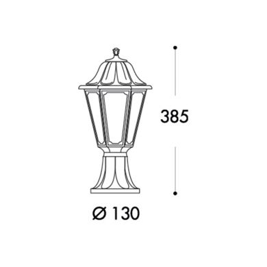 Farola ANNA 1xE27 IP55 Al.38,5xD.22cm resina negra