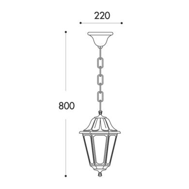 Suspensão ANNA 1xE27 IP55 Alt.80xD.22cm resina preta