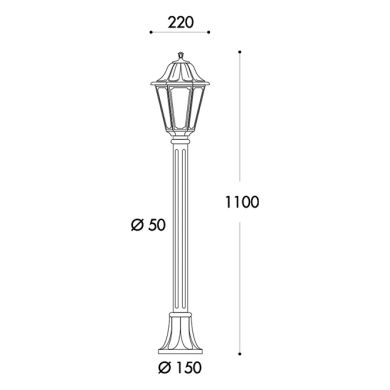 Farola ANNA 1xE27 8,5W con pulsador CCT (3colores) IP55 Al.110xD.22cm resina negra