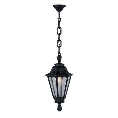 Pendant light RUT 1xE27 IP55 H.85xD.26cm black resin