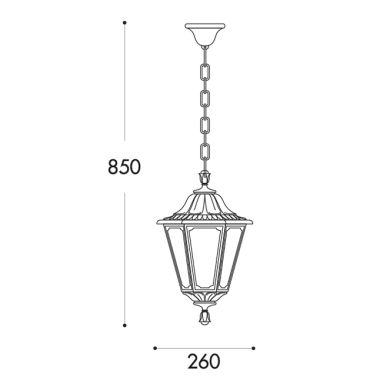 Pendant light RUT 1xE27 IP55 H.85xD.26cm black resin