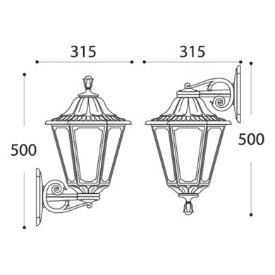 Wall Lamp RUT 1xE27 IP55 L.26xW.31,5xH.50cm black resin