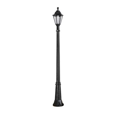 Farola RUT 1xE27 11W con pulsador CCT (3colores) IP55 Al.213xD.26cm resina negra