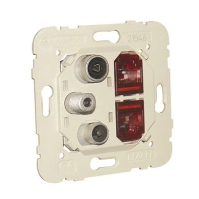 R-TV-SAT-2xRJ45 Cat. 6 UTP Multimedia Socket MEC21 for Star Connection