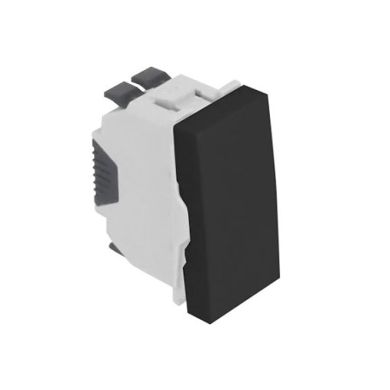 Doble Interruptor QUADRA45 (1 módulo) 10 AX 250Vac en negro mate