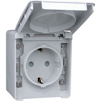 Safety Earth Socket (Schuko Type) ESTANQUE48 16A 250Vac IP65 IK07 in grey