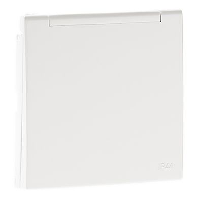 Centro schuko LOGUS90 com obturador IP44 branco