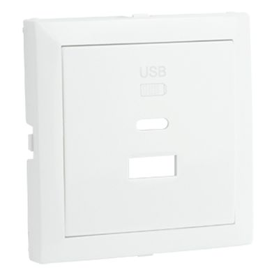 Cover Plate for USB Double Charger Type A + Type C in white