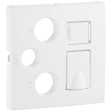 Tapa LOGUS90 para Tomas Múltiples R-TV-SAT-RJ45/R-TV-SAT-RJ45-FO en blanco