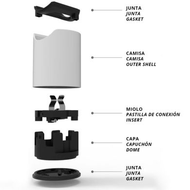 Suporte de lâmpada S14D LINESTRA IP44, em resina termoplástica branca