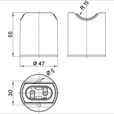 Suporte de lâmpada S14D LINESTRA IP44, em resina termoplástica branca