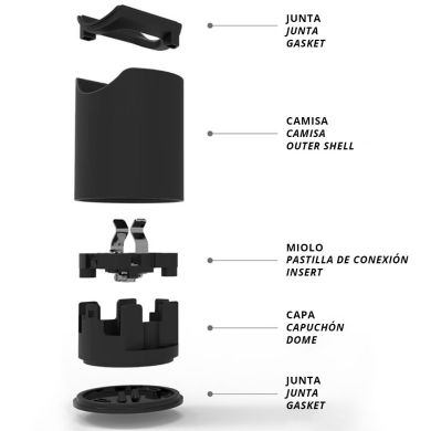 Portalámparas negro S14D LINESTRA, en resina termoplástica