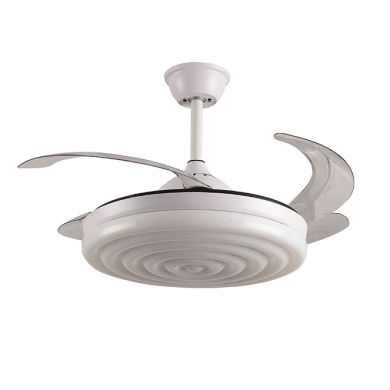 Ceiling fan DC ARCOS white, 4 retractable blades, 72W LED 3000|4000|6000K, APP, H.35xD.108/50cm